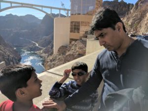 My uncle, cousin and I on the Hoover Dam with the Memorial Bridge in the background